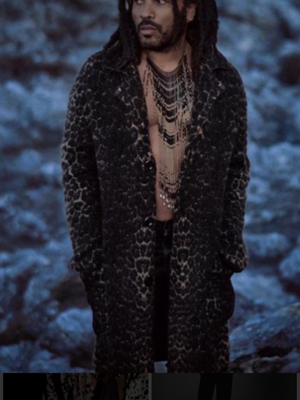 Saint Laurent Black Leopard-Print Pea Coat